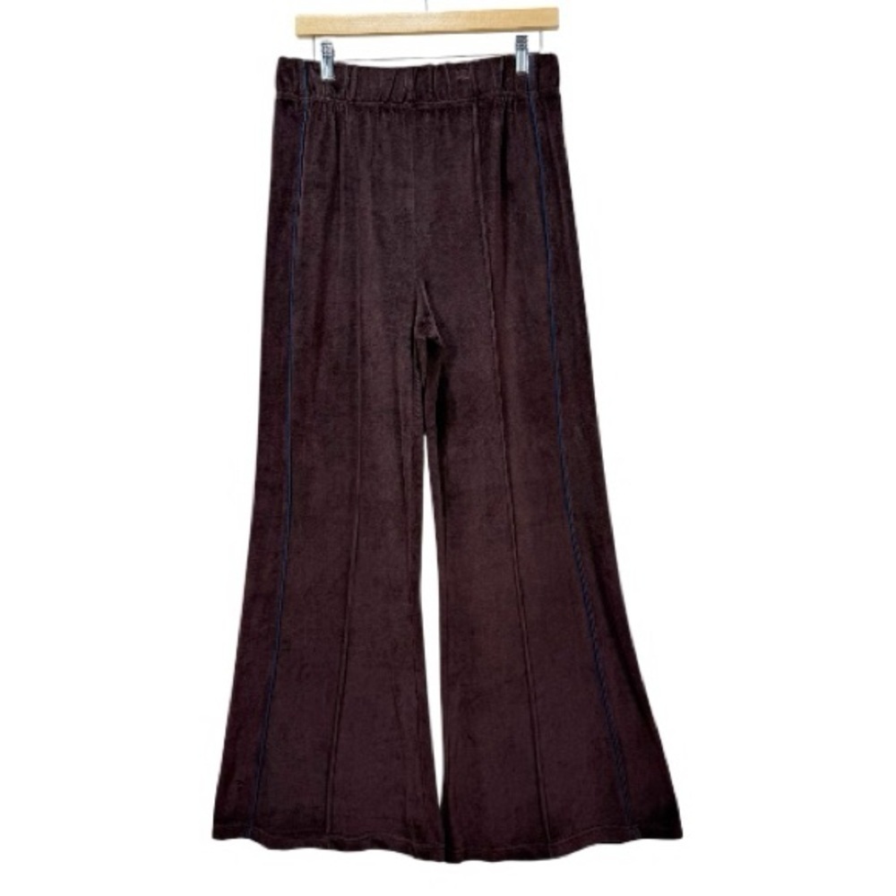 BDG Brown Velour Wide Leg Pants Women’s Size Large – Soft Stretch Lounge Flare